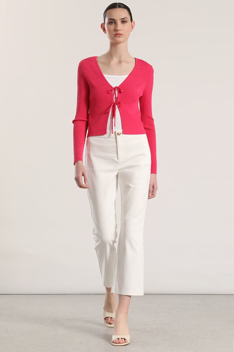 CARDIGAN CON AMARRAS LIOLA MUJER FUCSIA - 3