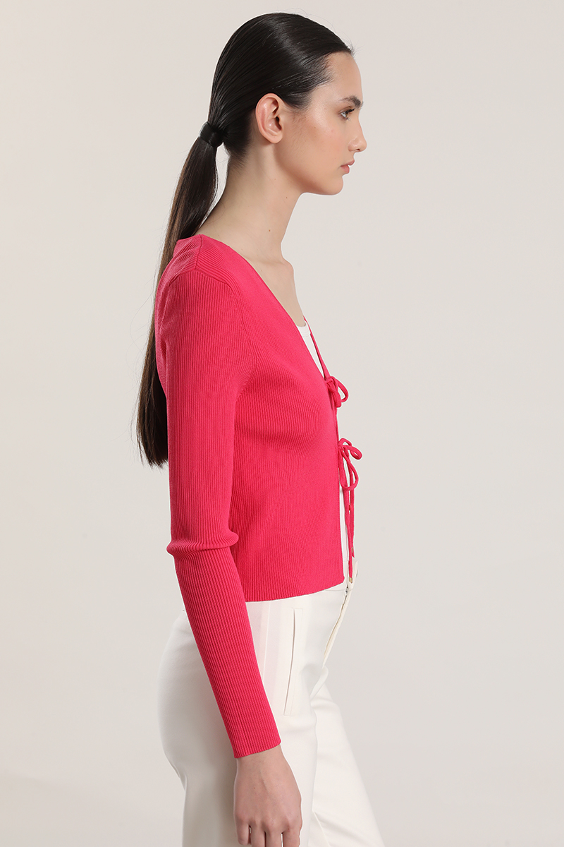 CARDIGAN CON AMARRAS LIOLA MUJER FUCSIA - 6
