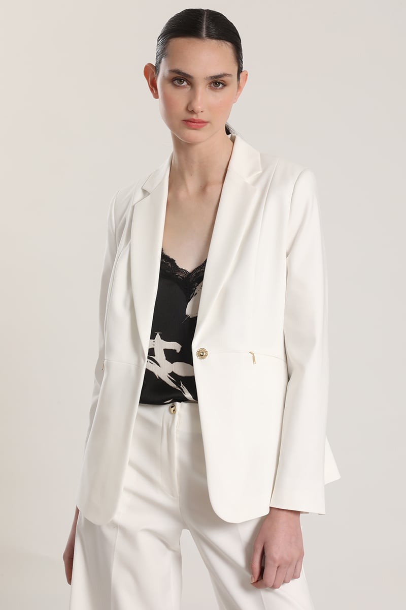 BLAZER ENTALLADO CIERRE OCULTO LIOLA MUJER CRUDO - 1