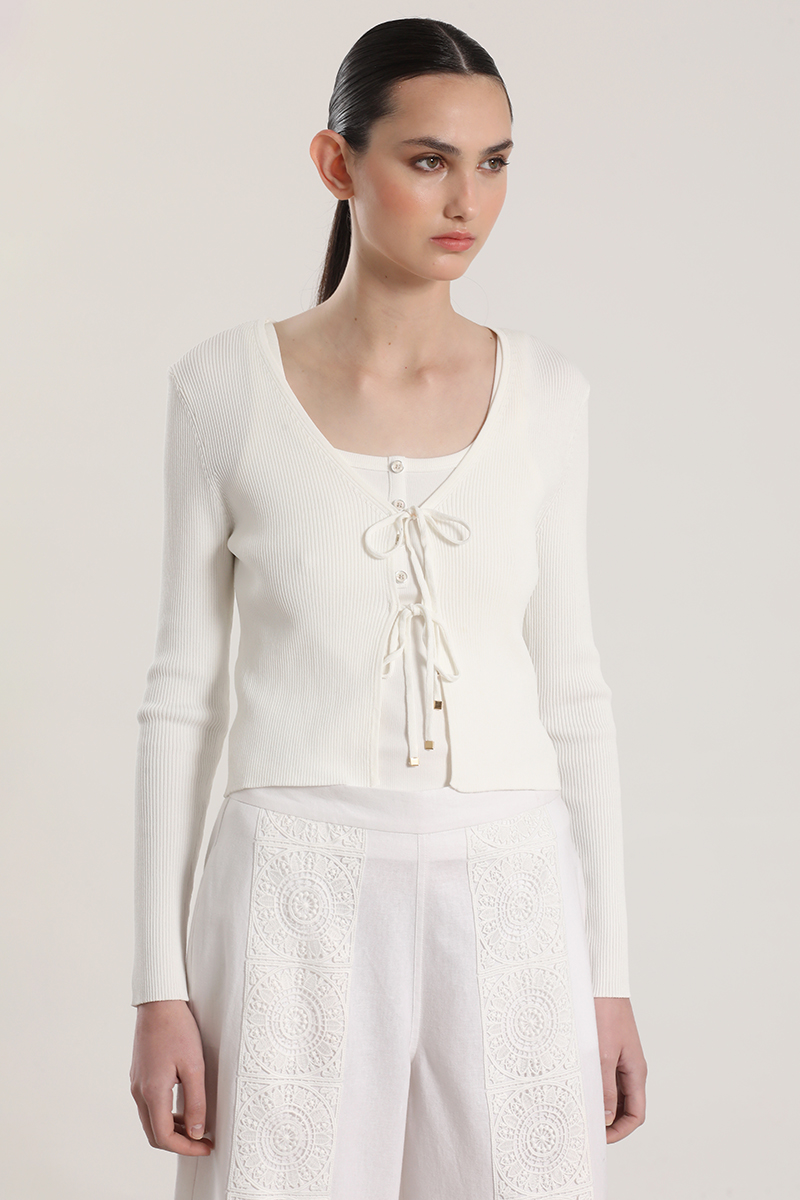 CARDIGAN CON AMARRAS LIOLA MUJER CRUDO - 4
