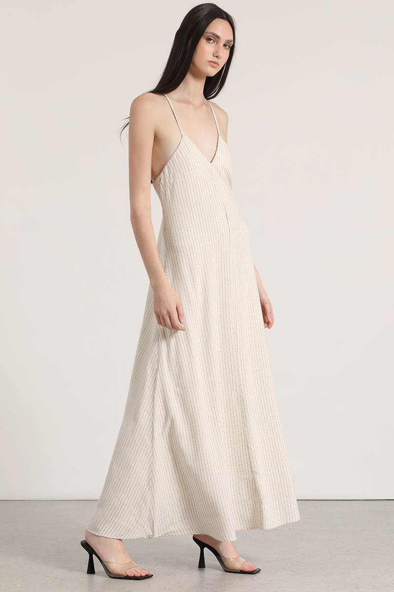 VESTIDO MAXI LINO LIOLA MUJER BEIGE - 2