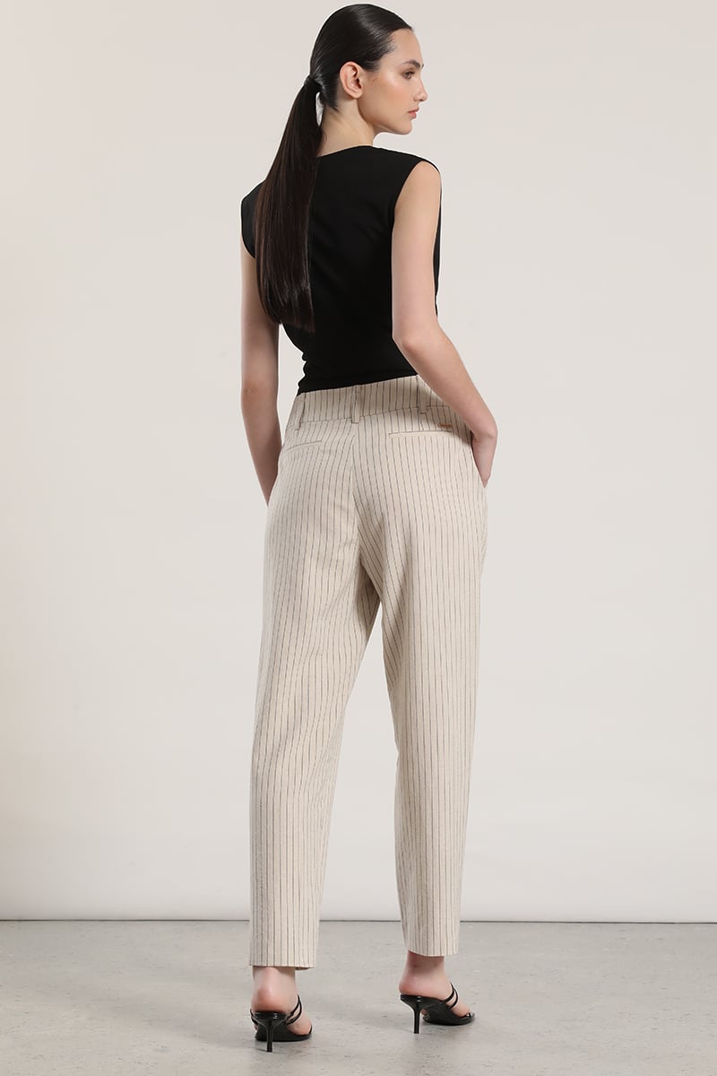 PANTALON SASTRE LINO LIOLA MUJER BEIGE - 7