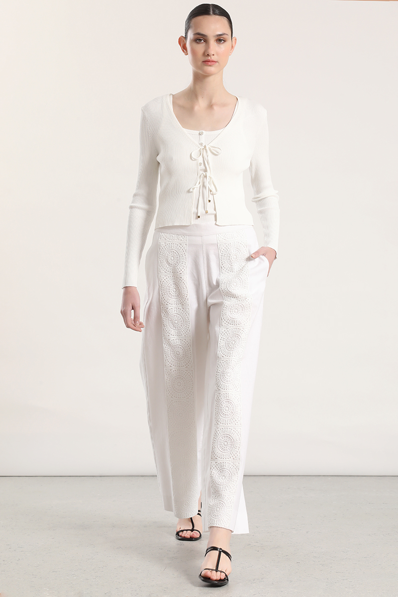 PANTALON ANCHO LINO MUJER LIOLA CRUDO - 1