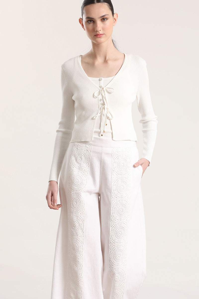 PANTALON ANCHO LINO MUJER LIOLA CRUDO - 2
