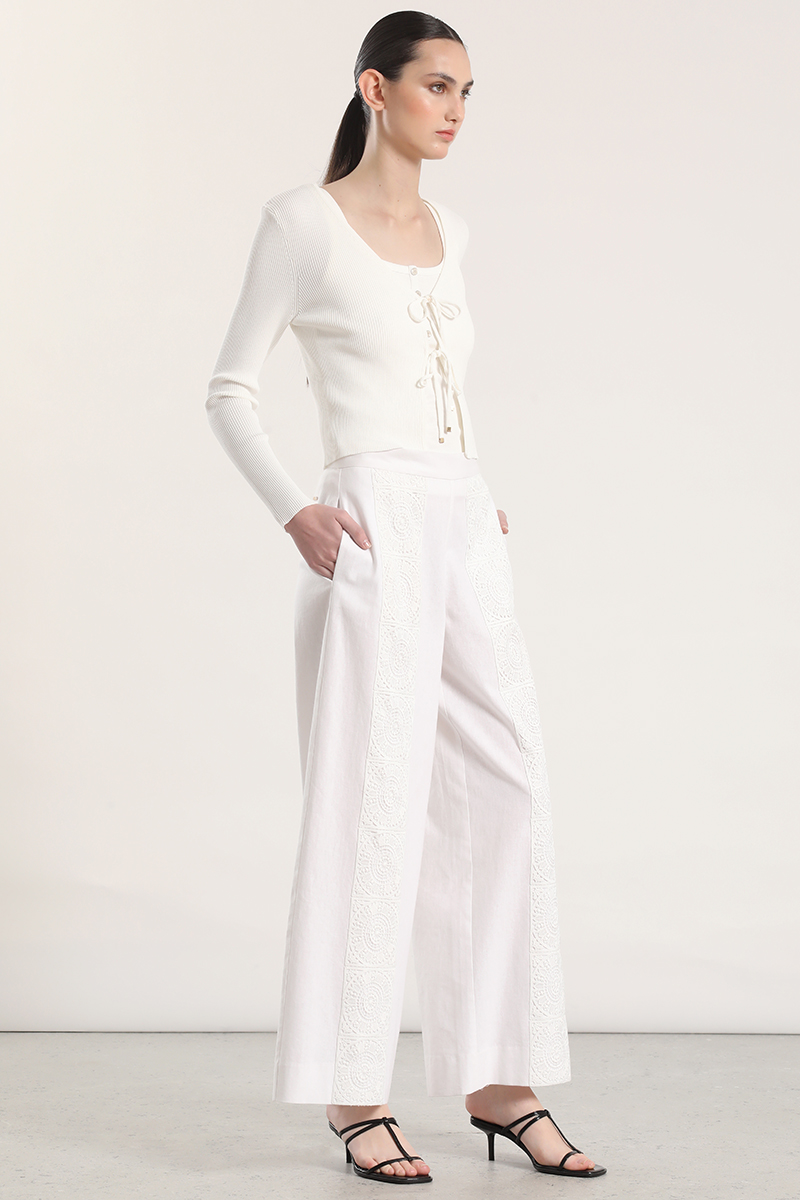 PANTALON ANCHO LINO MUJER LIOLA CRUDO - 3