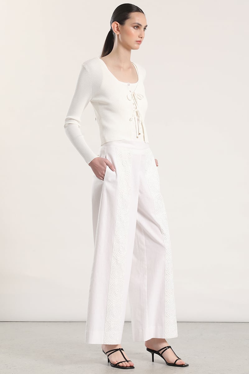 PANTALON ANCHO LINO MUJER LIOLA CRUDO - 3