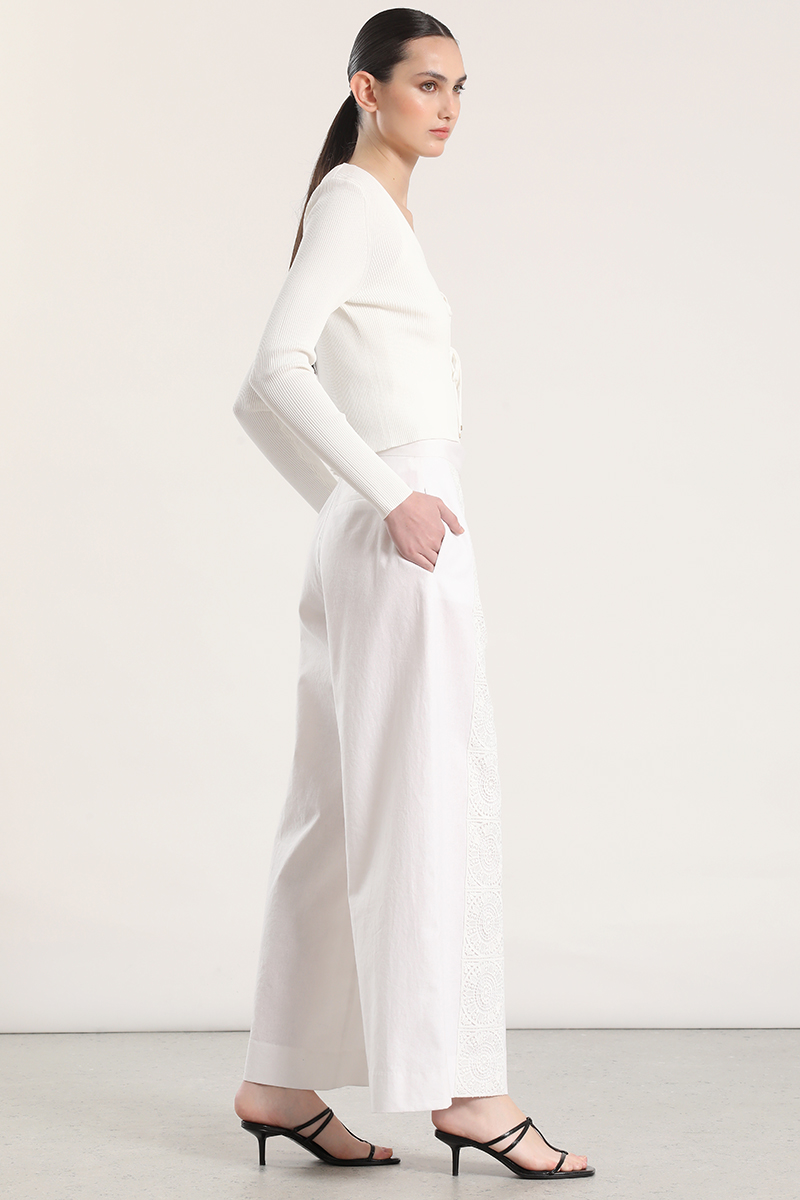 PANTALON ANCHO LINO MUJER LIOLA CRUDO - 4