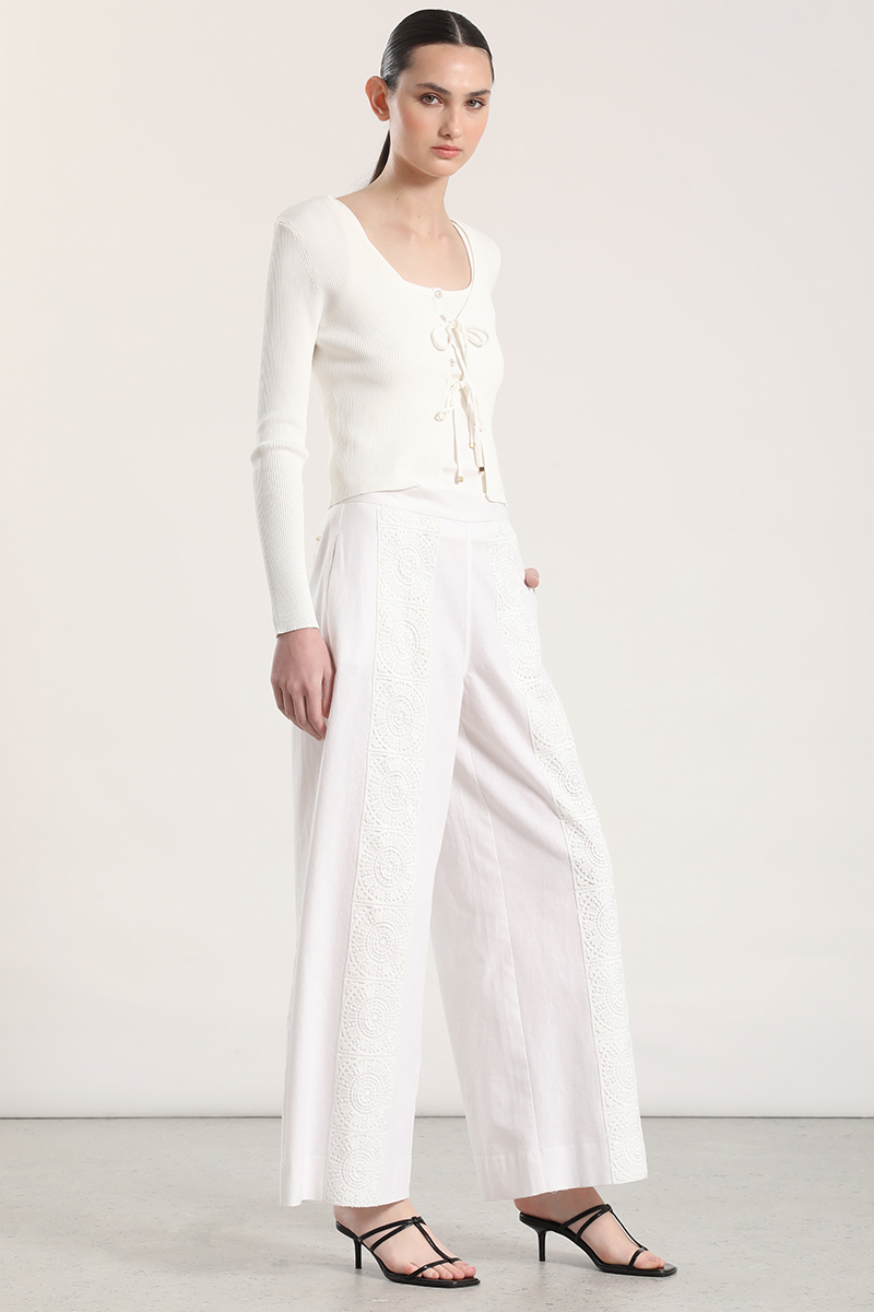 PANTALON ANCHO LINO MUJER LIOLA CRUDO - 5