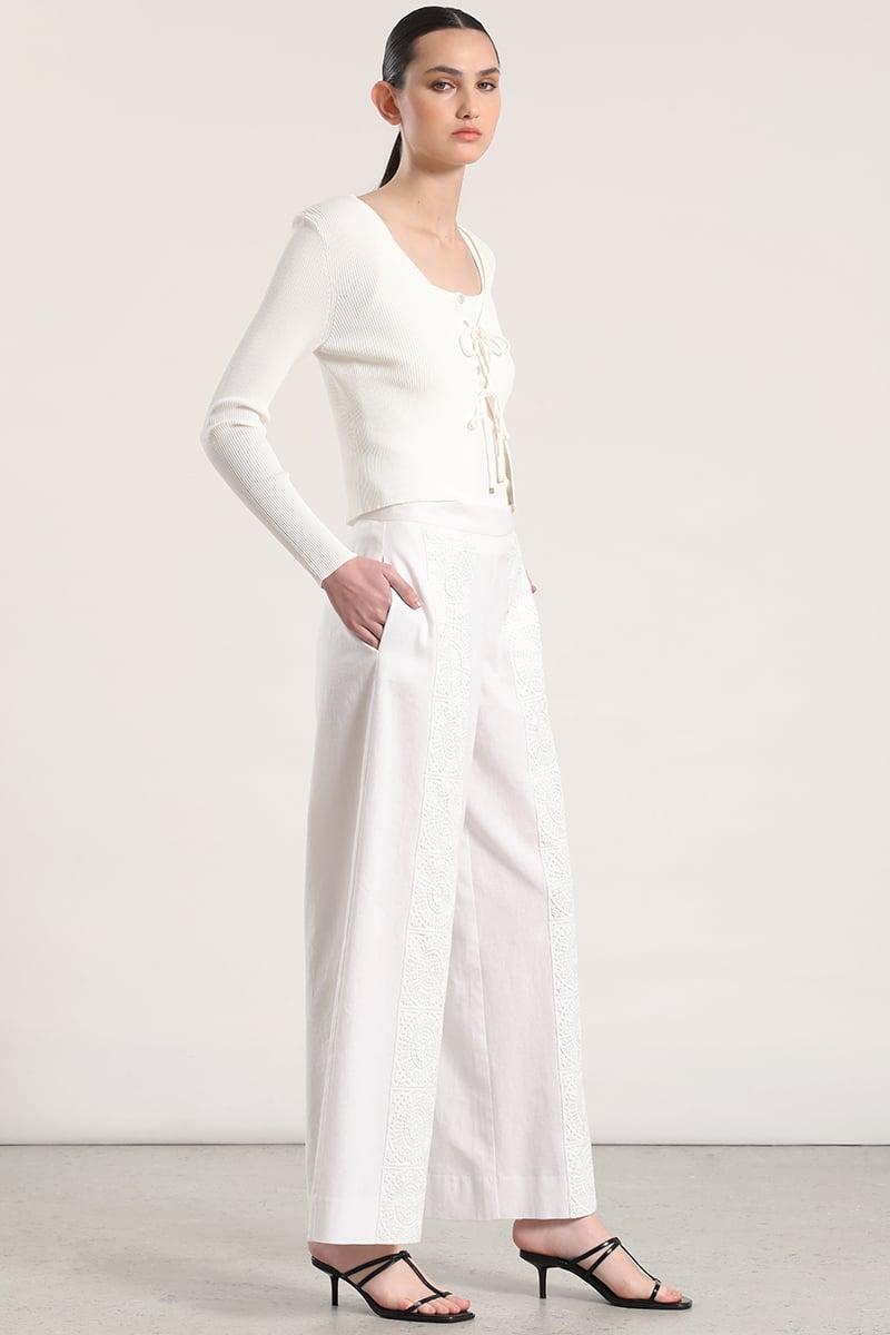 PANTALON ANCHO LINO MUJER LIOLA CRUDO - 7