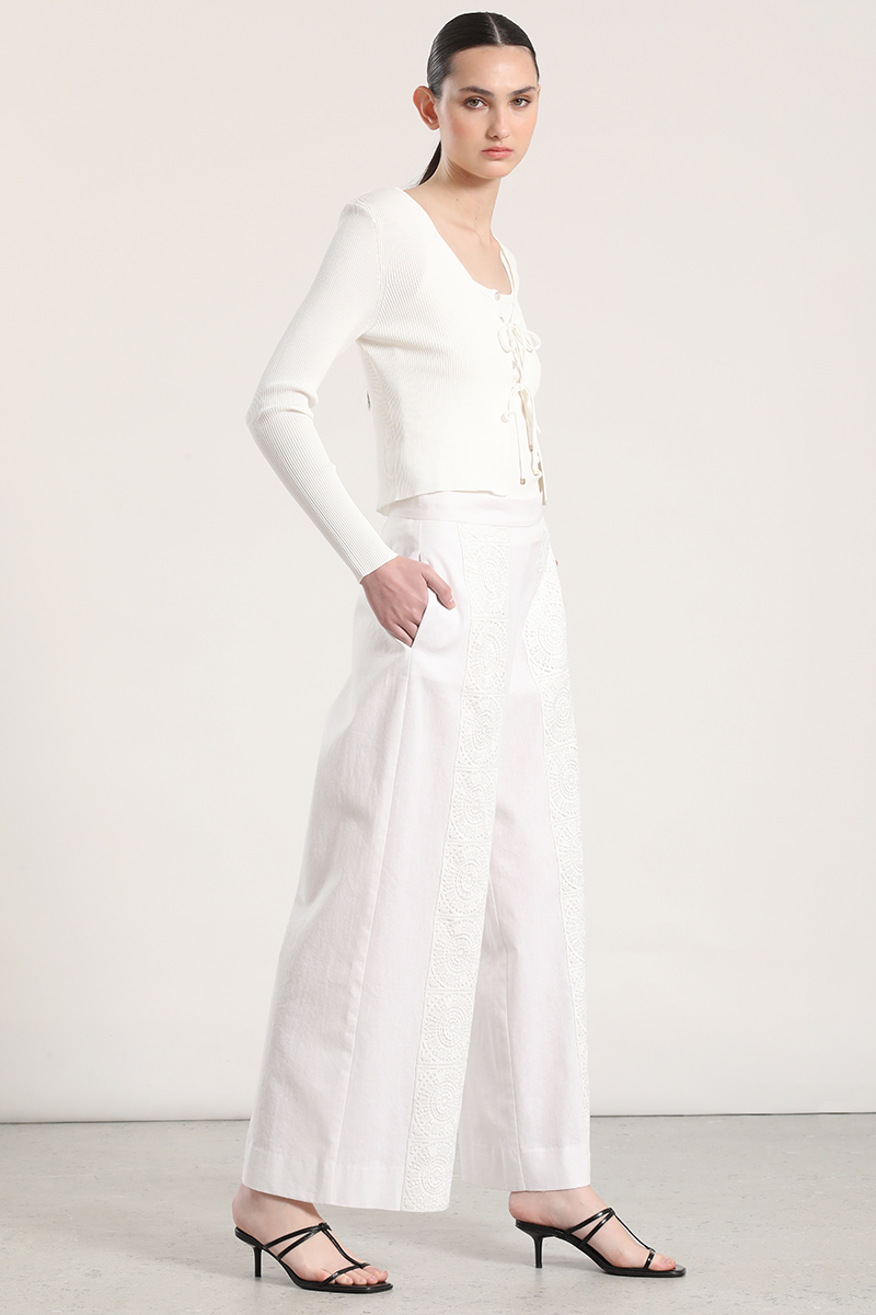 PANTALON ANCHO LINO MUJER LIOLA CRUDO - 8