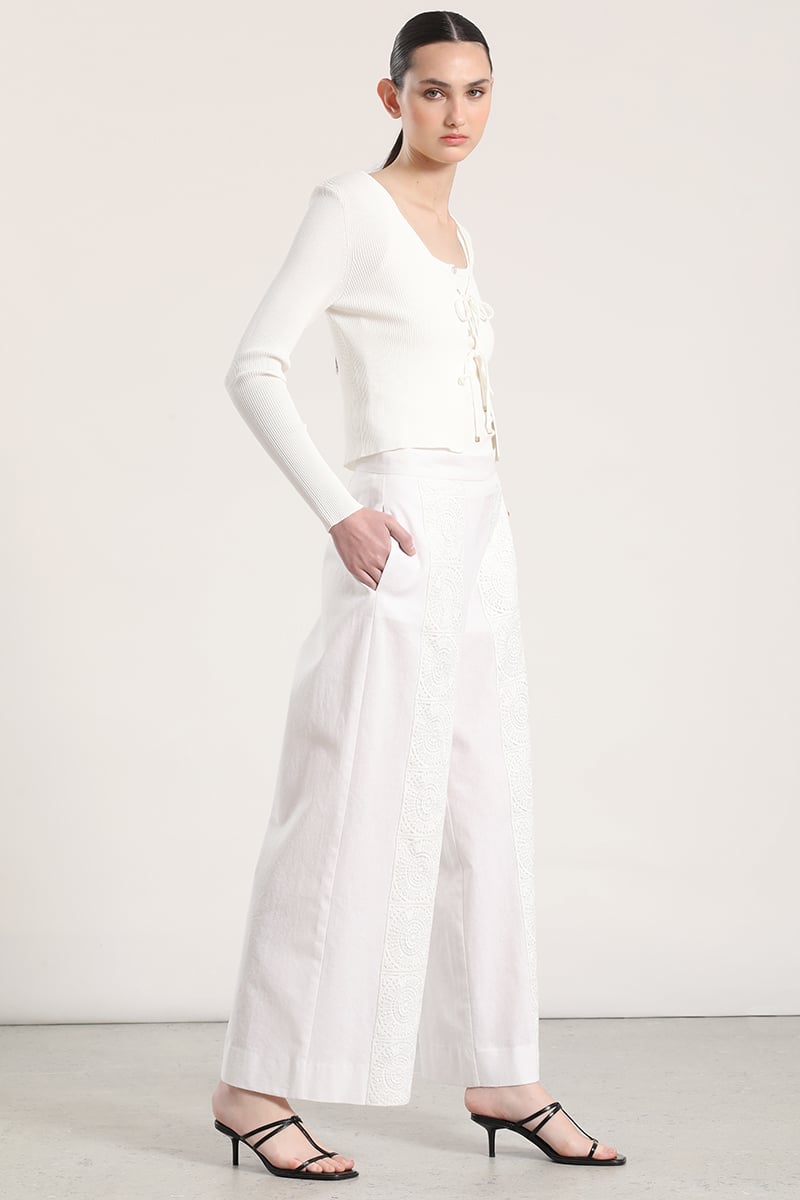 PANTALON ANCHO LINO MUJER LIOLA CRUDO - 8