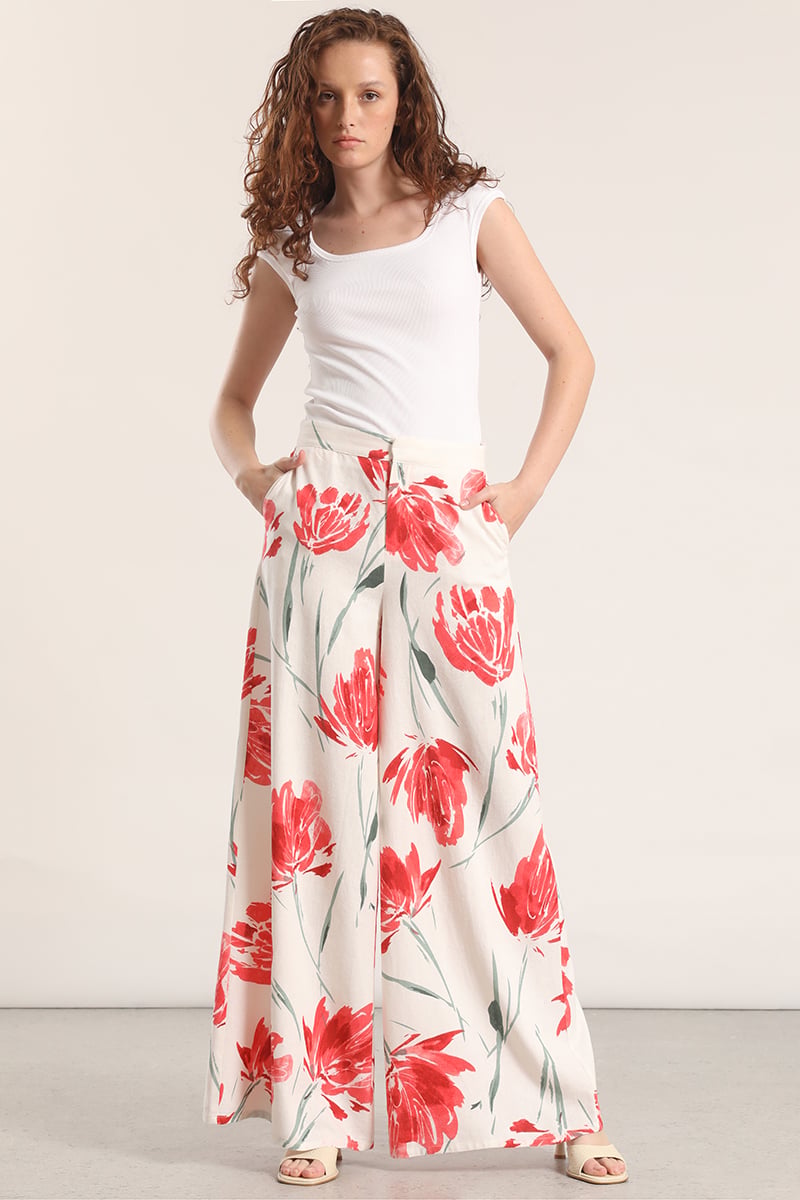 PANTALON PALAZZO LINO LIOLA MUJER ESTAMPADO - 1