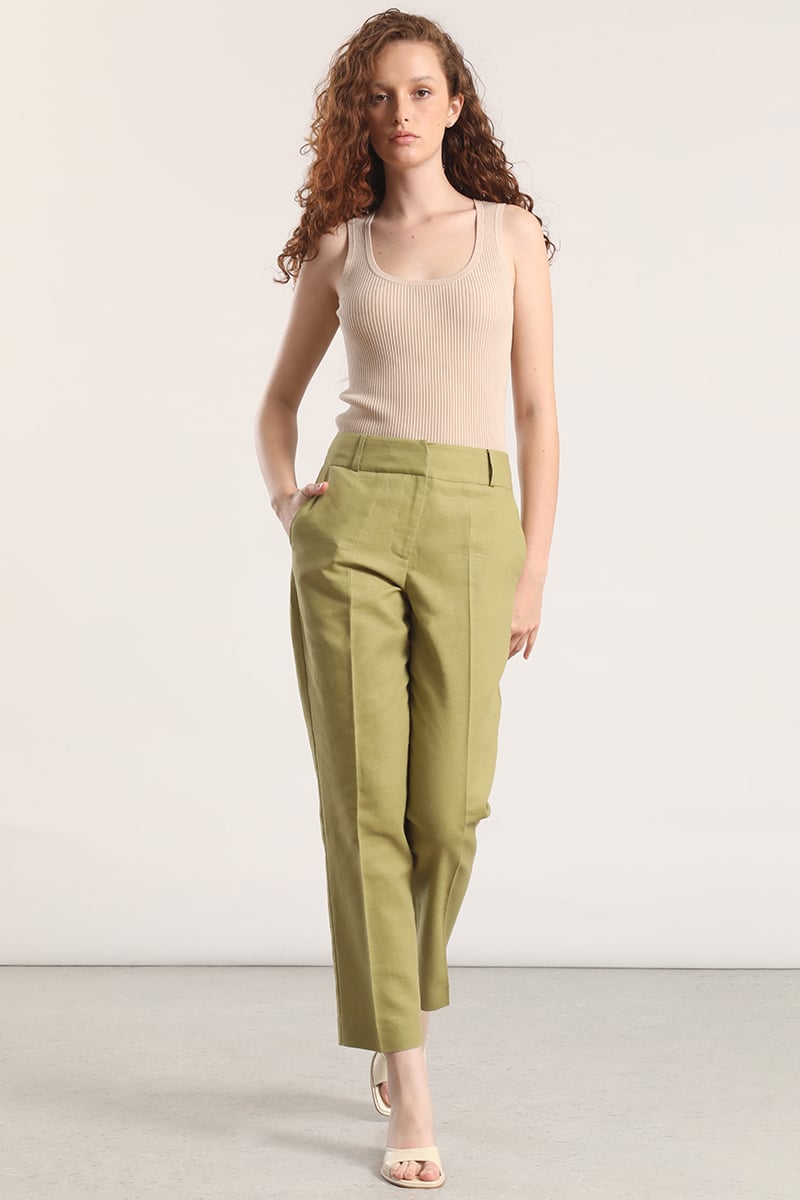 PANTALON SASTRE LINO LIOLA VERDE - 1