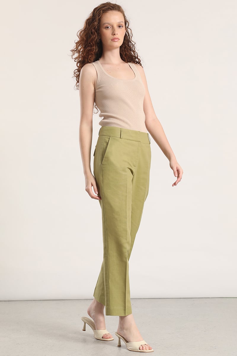 PANTALON SASTRE LINO LIOLA VERDE - 3