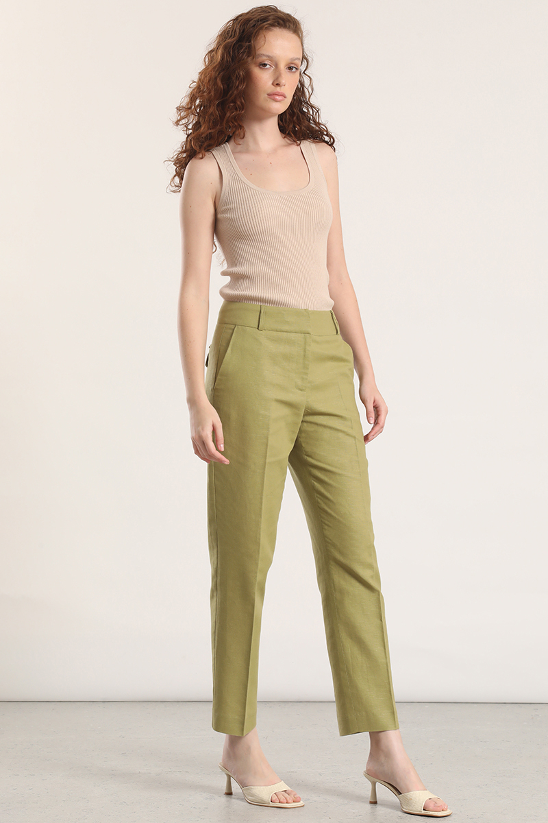 PANTALON SASTRE LINO LIOLA VERDE - 4