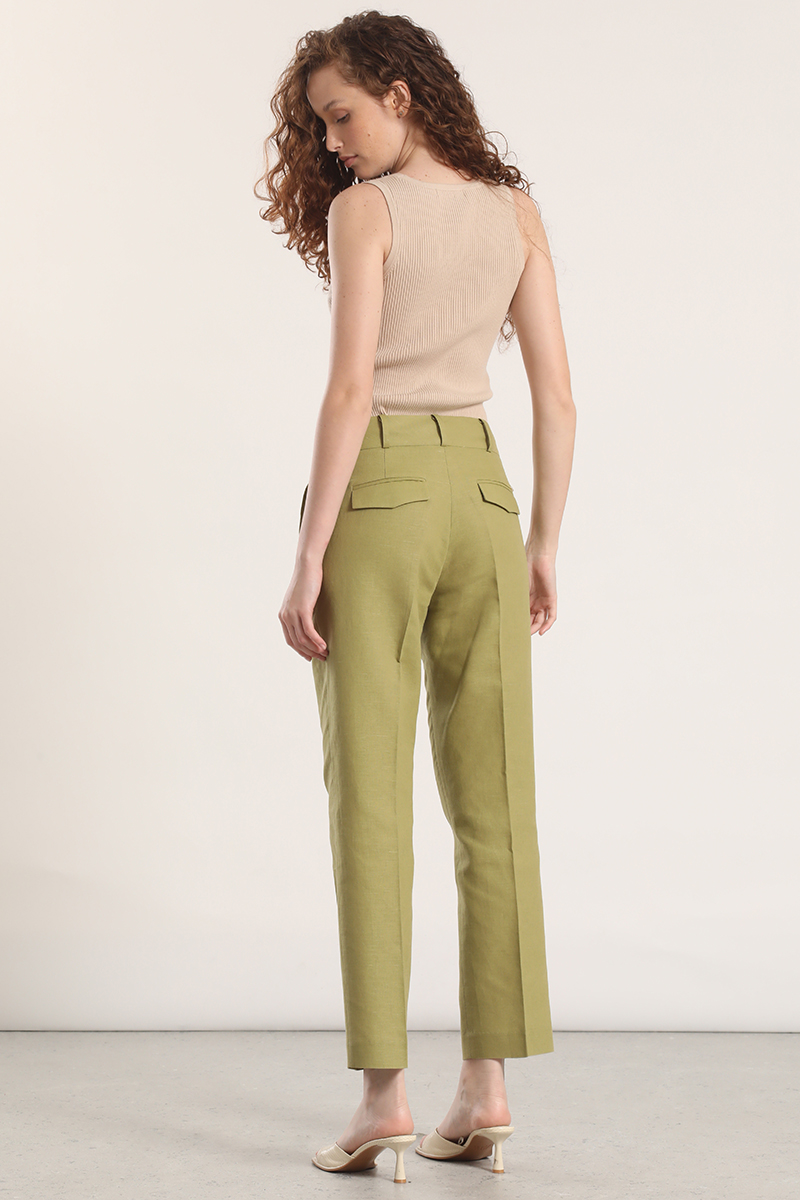 PANTALON SASTRE LINO LIOLA VERDE - 6