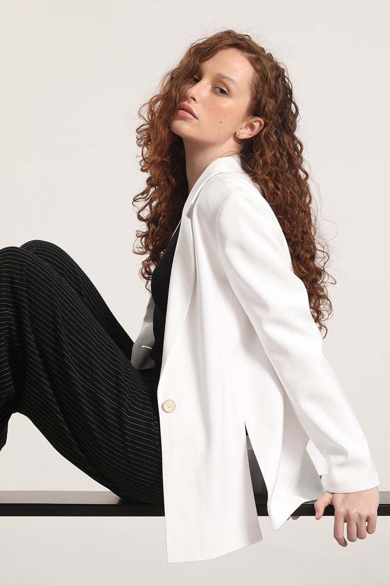 BLAZER CON ABERTURA LIOLA MUJER CRUDO - 2
