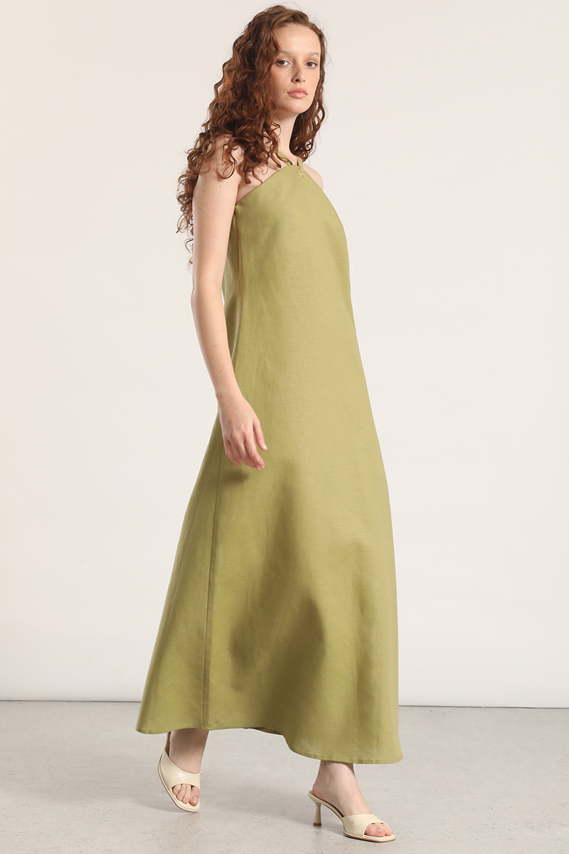 VESTIDO MAXI LINO LIOLA MUJER VERDE - 2