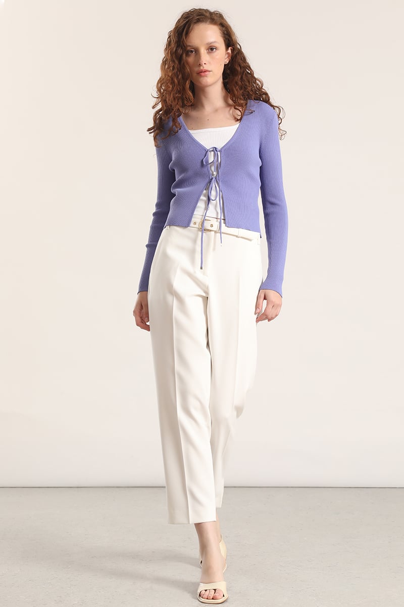 CARDIGAN CON AMARRAS LIOLA MUJER ARANDANO - 2