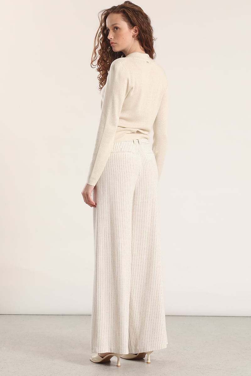 PANTALON ANCHO LINO LIOLA MUJER BEIGE - 6