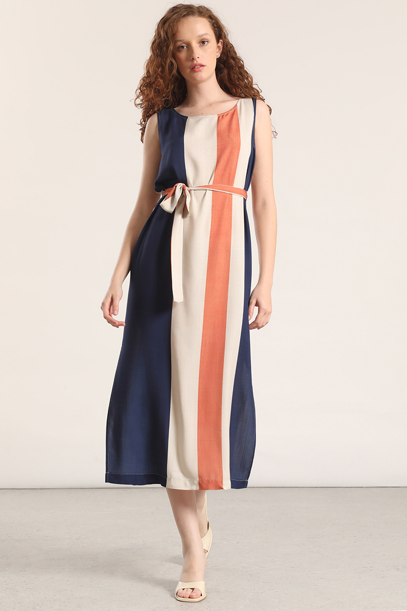 VESTIDO MIDI ESTAMPADO LIOLA MUJER AZUL - 4