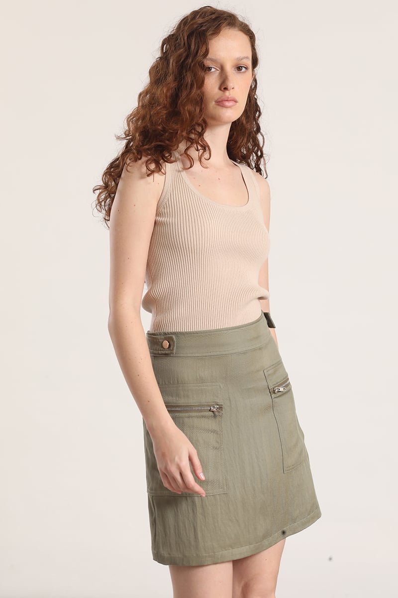 FALDA MINI CARGO LIOLA MUJER MILITAR - 1