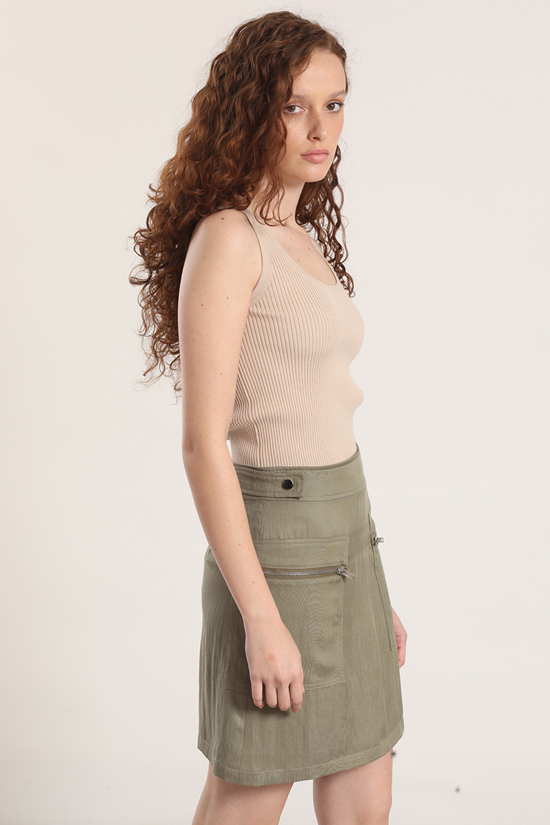 FALDA MINI CARGO LIOLA MUJER MILITAR - 3