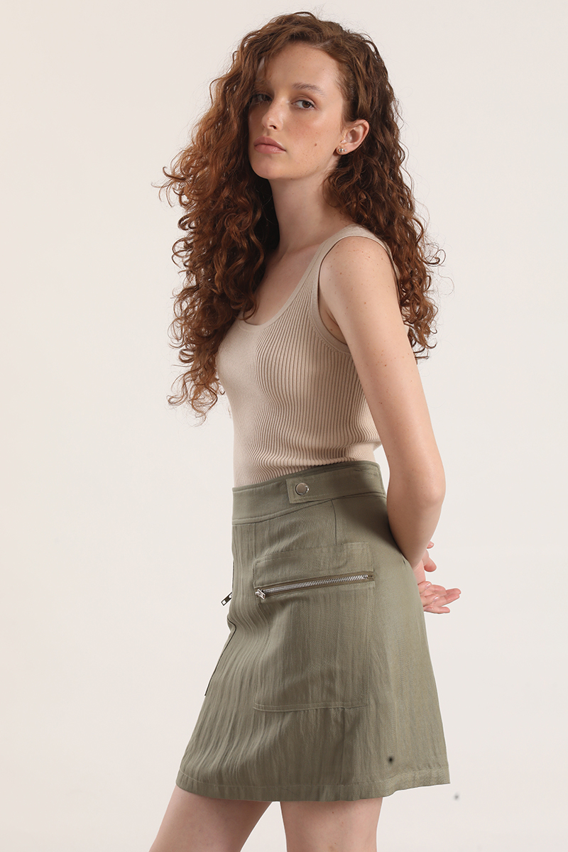 FALDA MINI CARGO LIOLA MUJER MILITAR - 5