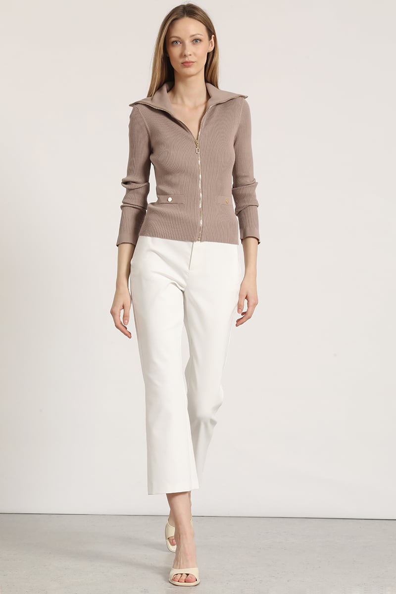 CARDIGAN PUNTO CON CIERRE LIOLA MUJER TOPO - 2