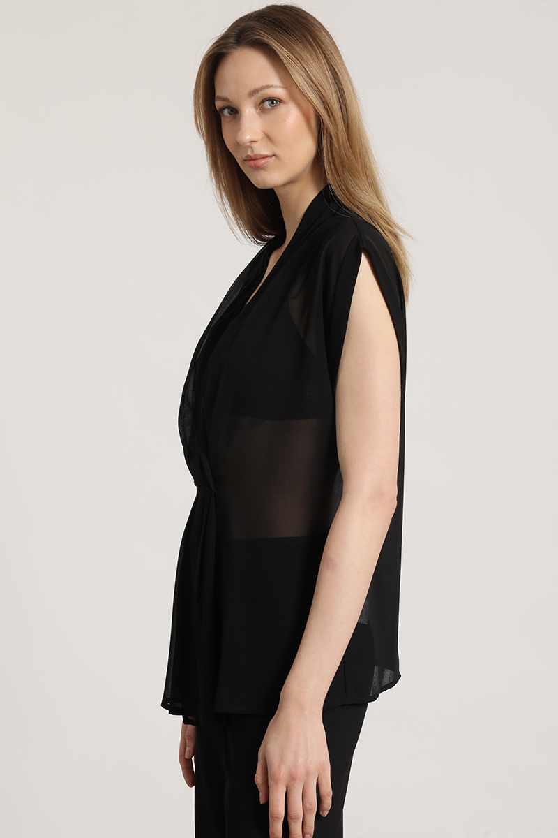 BLUSA SEMITRANSPARENTE LIOLA MUJER NEGRO - 4