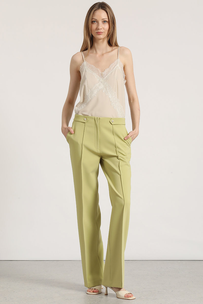 PANTALON RECTO APLICACION LIOLA MUJER PISTACHO - 1