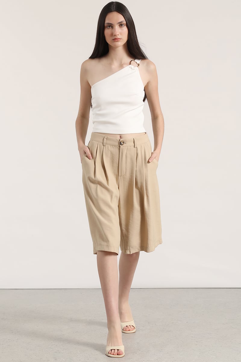BERMUDA CON PLIEGUE LIOLA MUJER BEIGE - 2