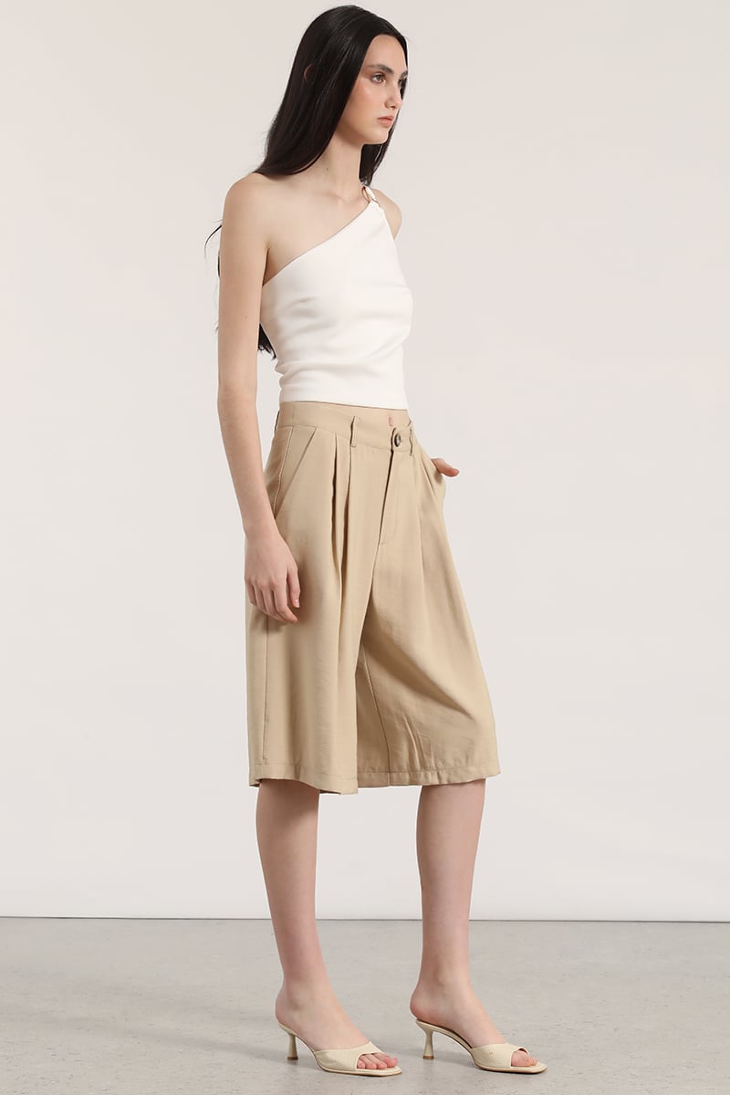 BERMUDA CON PLIEGUE LIOLA MUJER BEIGE - 3