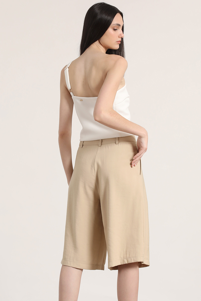 BERMUDA CON PLIEGUE LIOLA MUJER BEIGE - 5