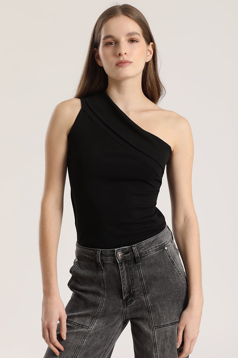 TOP ASIME TRICO DOBLEZ LIOLA MUJER NEGRO - 1