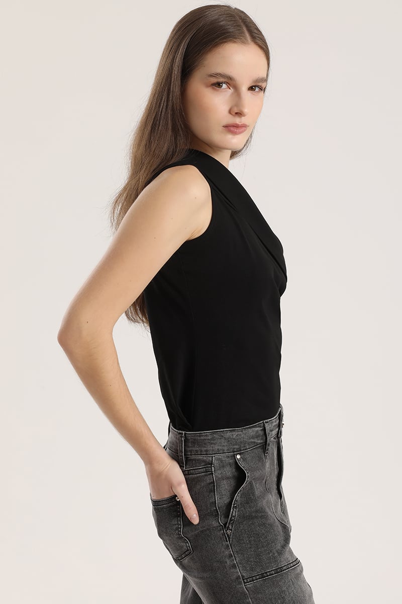 TOP ASIME TRICO DOBLEZ LIOLA MUJER NEGRO - 3
