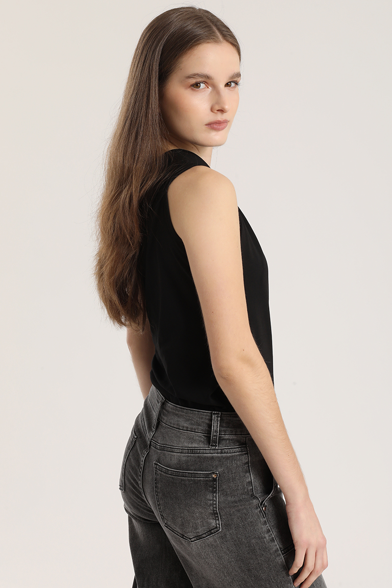 TOP ASIME TRICO DOBLEZ LIOLA MUJER NEGRO - 5