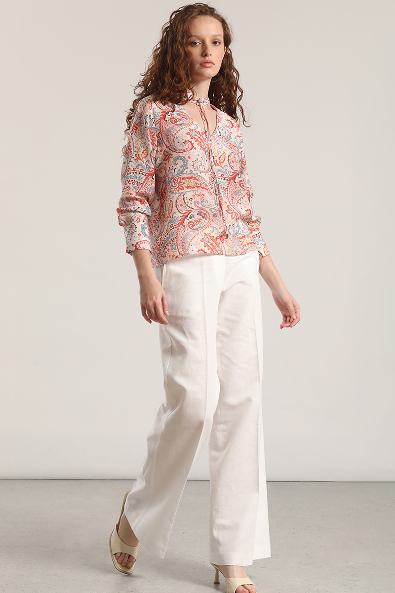 BLUSA VOILE ESTAMPADO LIOLA MUJER ROJO - 2