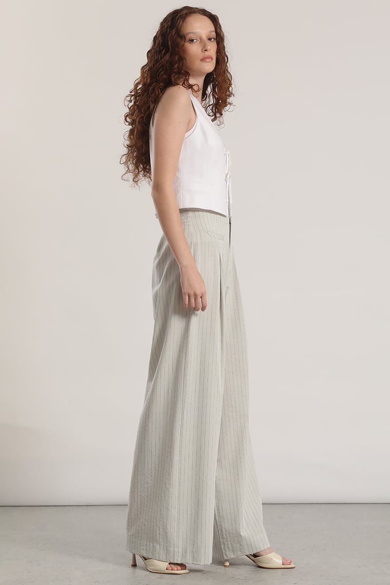 PANTALON ANCHO LIOLA MUJER GRIS - 2