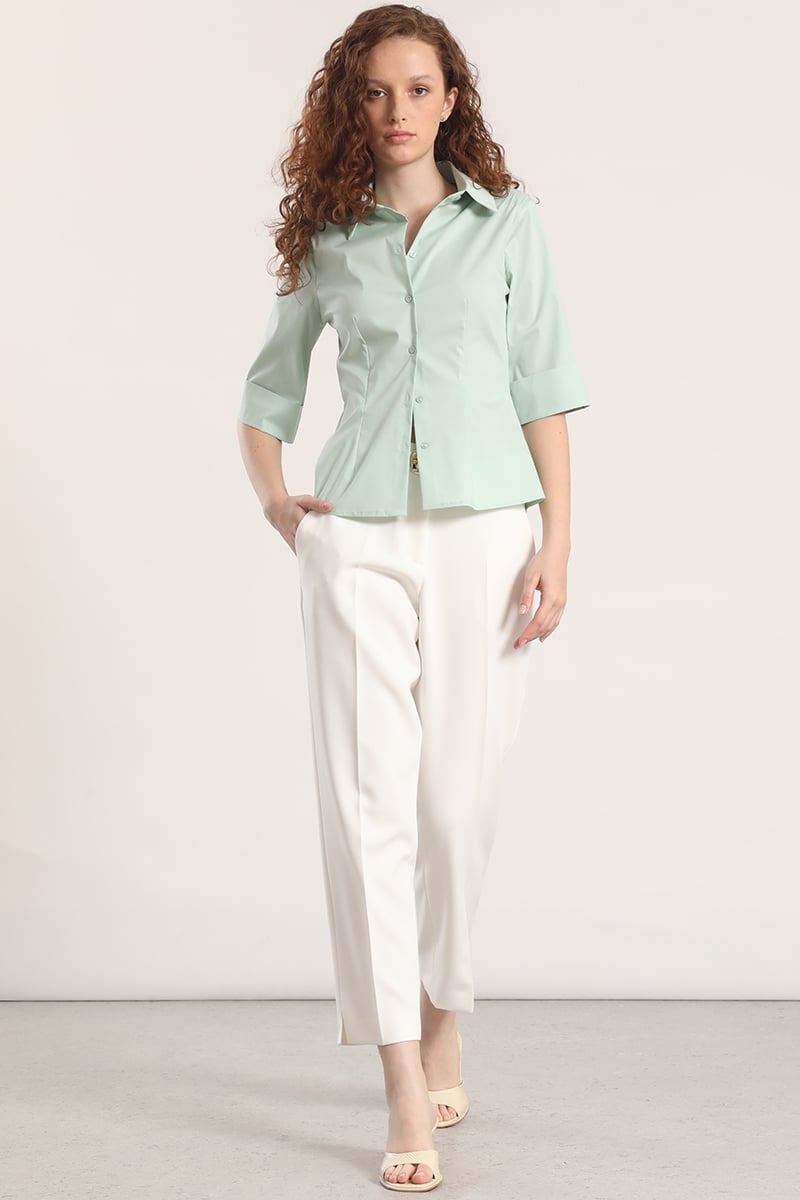 BLUSA ENTALLADA LIOLA MUJER VERDE - 2
