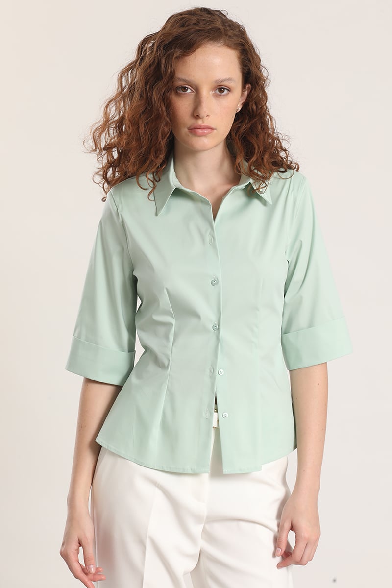BLUSA ENTALLADA LIOLA MUJER VERDE - 3