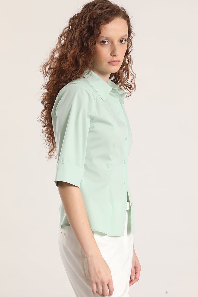 BLUSA ENTALLADA LIOLA MUJER VERDE - 4
