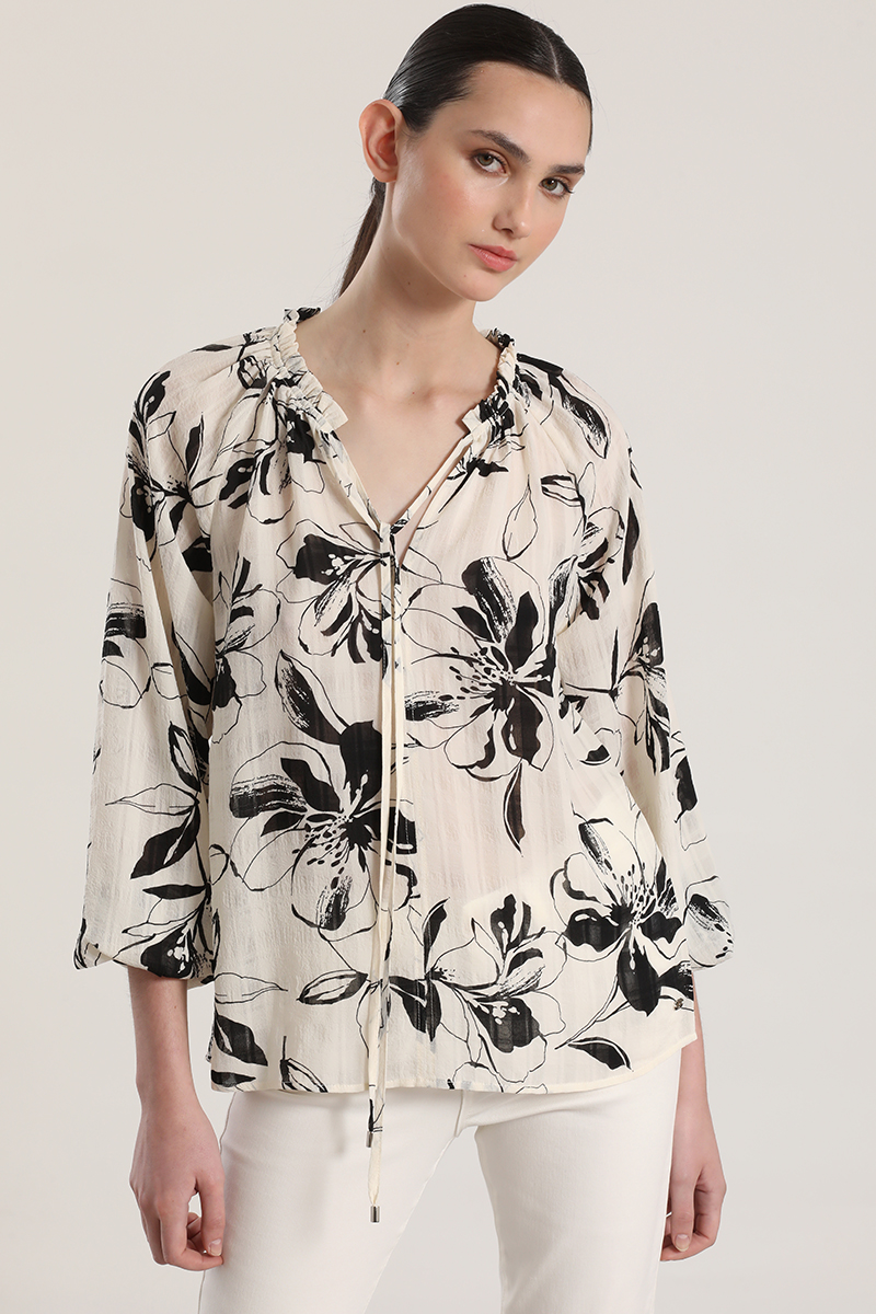 BLUSA ESTAMPADO FLORAL LIOLA MUJER CRUDO - 1