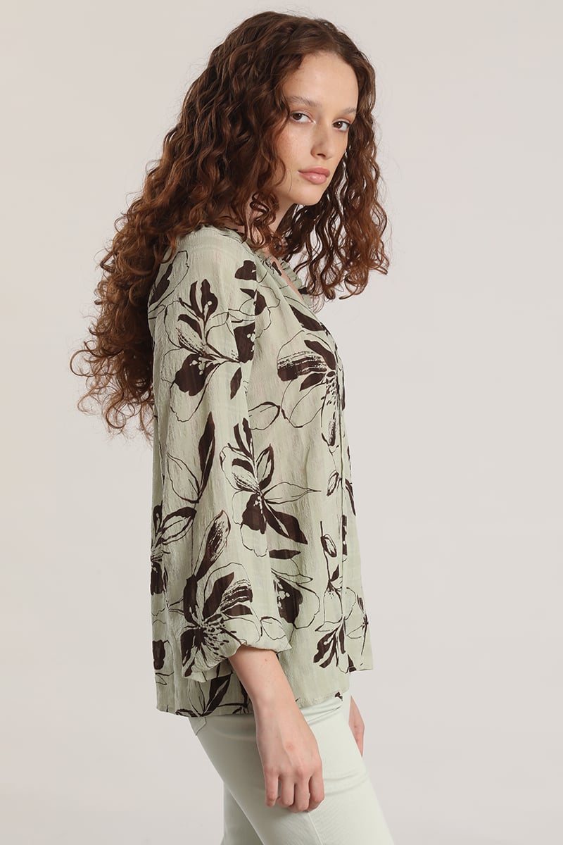 BLUSA ESTAMPADO FLORAL LIOLA MUJER VERDE - 3