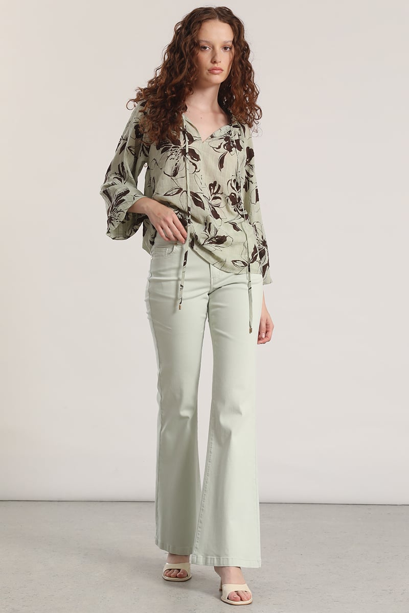 BLUSA ESTAMPADO FLORAL LIOLA MUJER VERDE - 6
