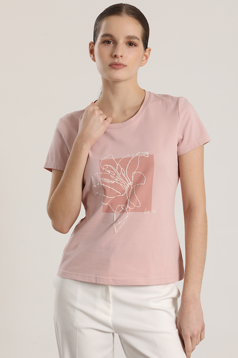 POLERA ESTAMPADO FLOR LIOLA MUJER ROSA - 3