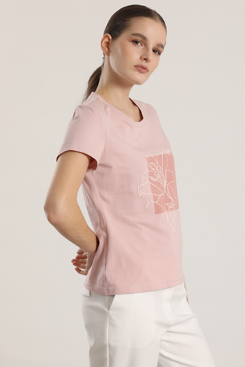 POLERA ESTAMPADO FLOR LIOLA MUJER ROSA - 4