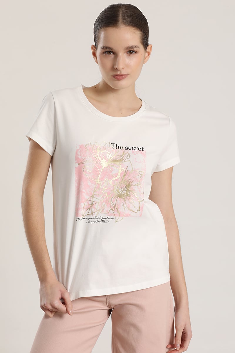 POLERA ESTAMPADO FLORES LIOLA MUJER CRUDO - 1