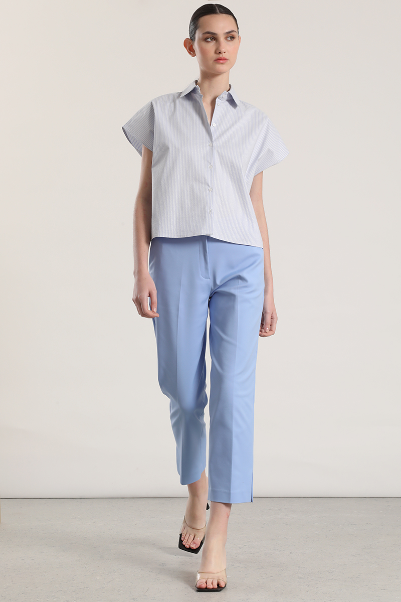 BLUSA RAYAS METALIZADO LIOLA MUJER AZUL - 2