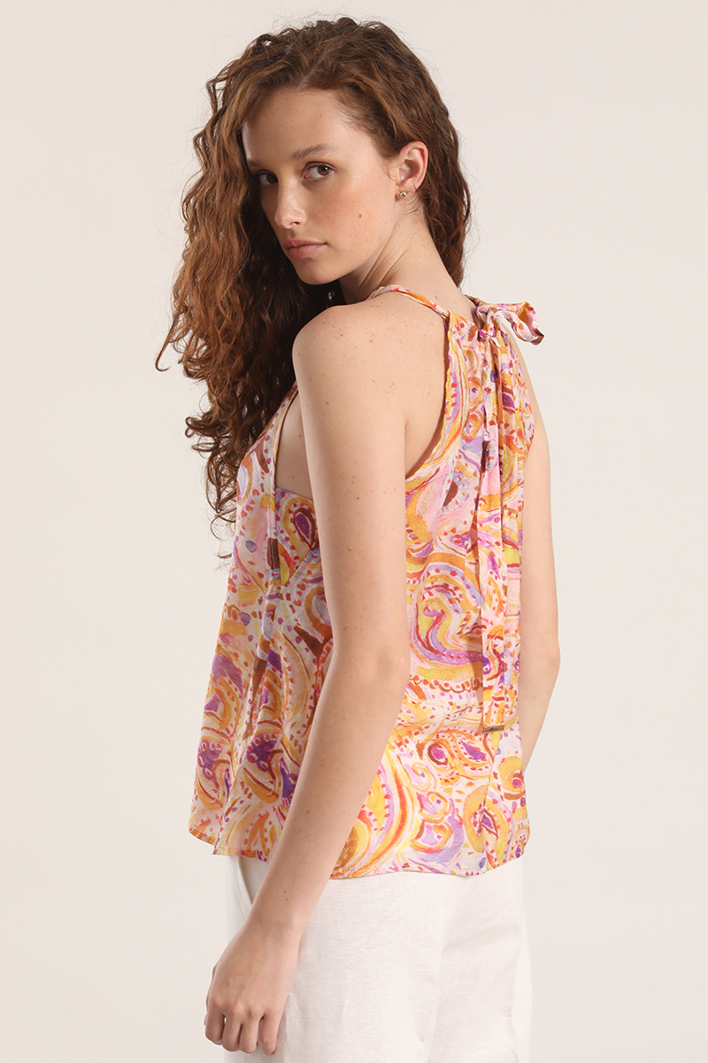 BLUSA VOILE HALTER LIOLA MUJER AMARILLO - 6